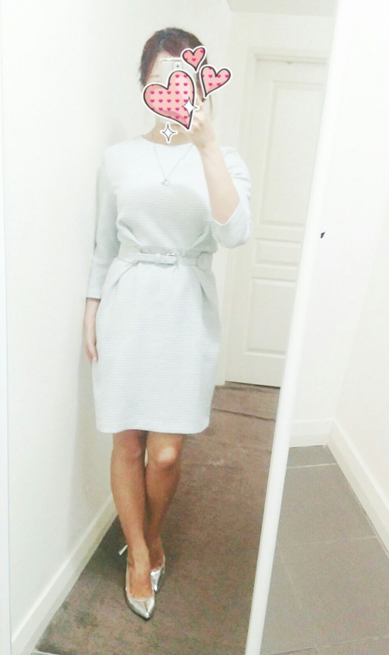 Belted dress &Silver heels!