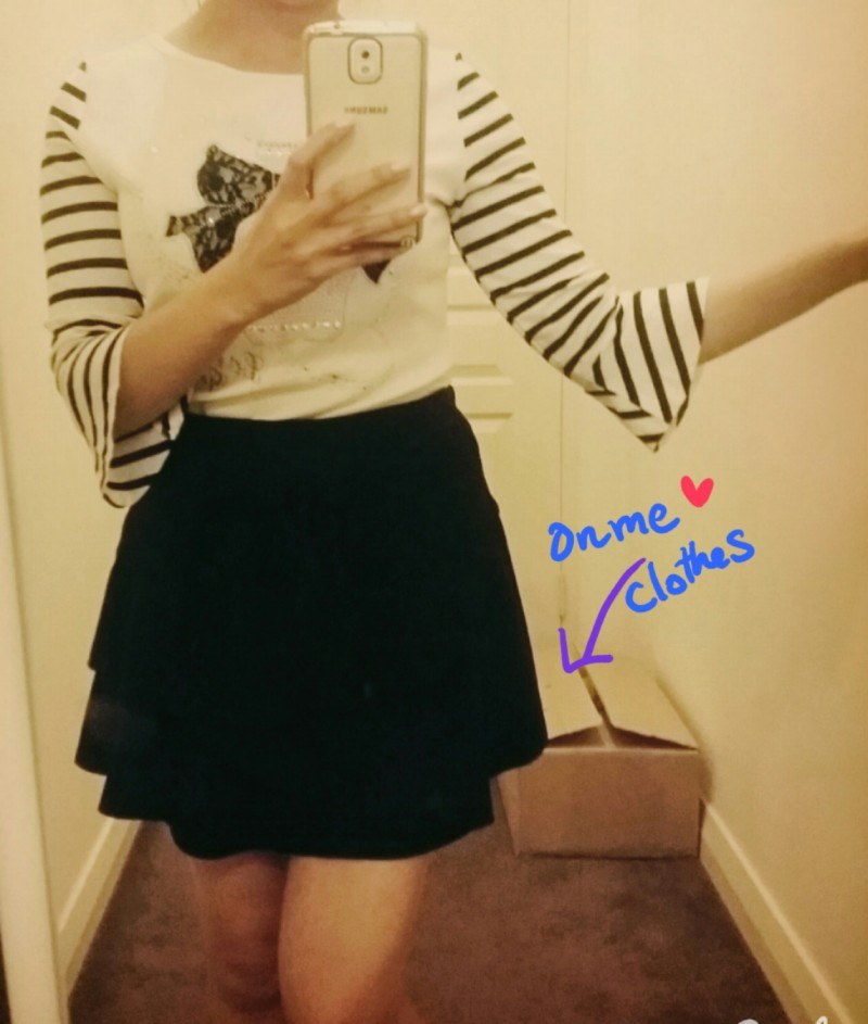 Striped sleeve top^-^