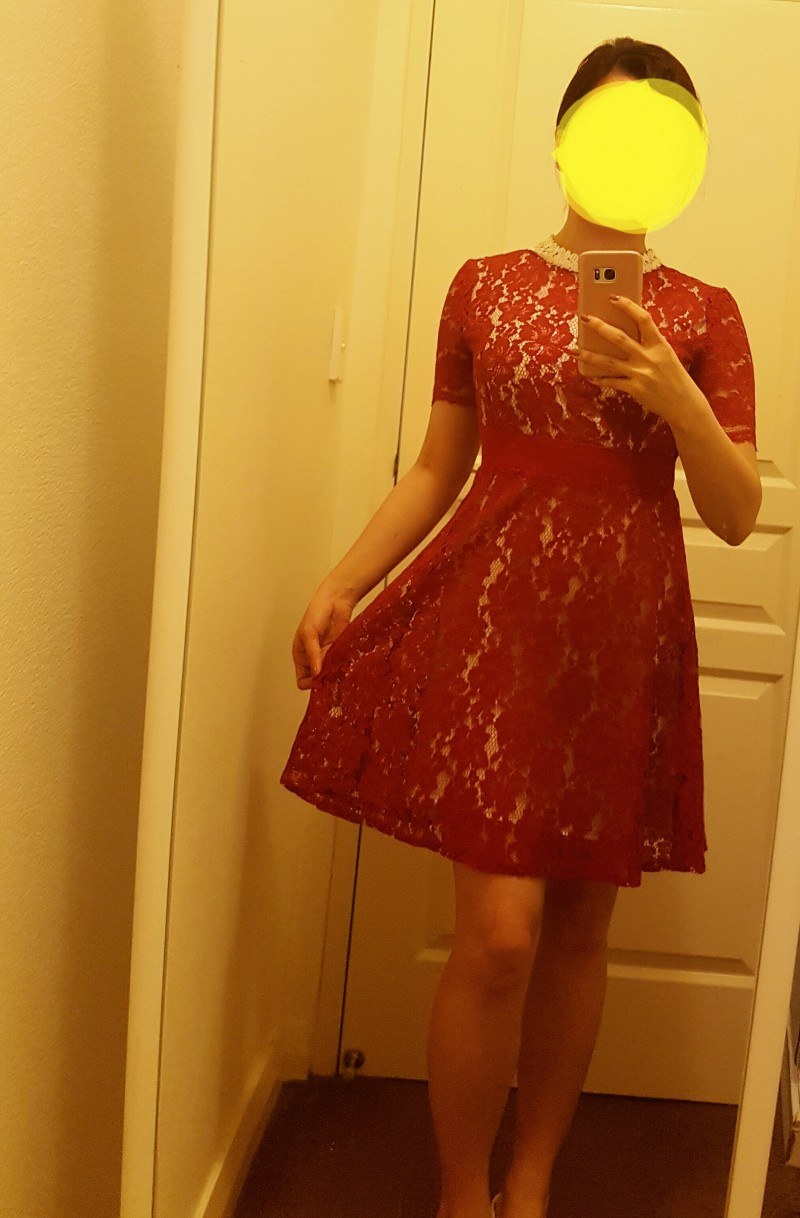 Laced dress in red^^*