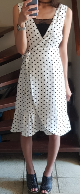 Cute polka dot wrap dress