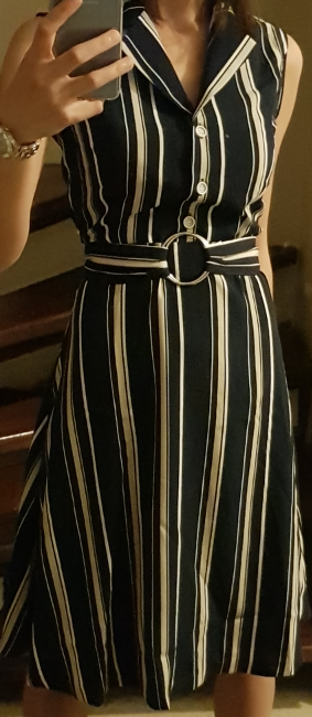 nice pinstripe belted dress