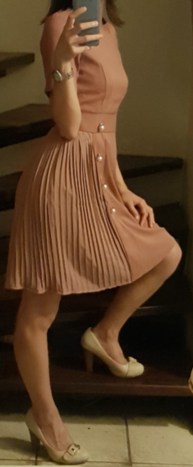 Partial pleated dress