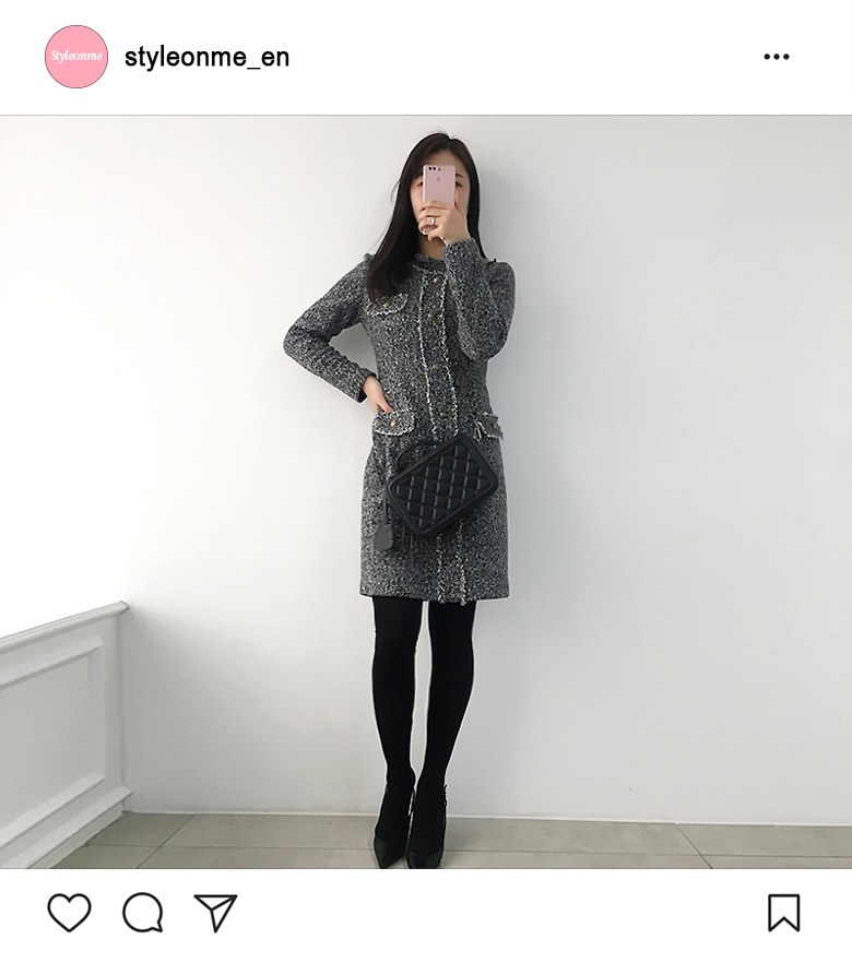 [STAFF REVIEW] Luxury Gold Button Tweed Dress