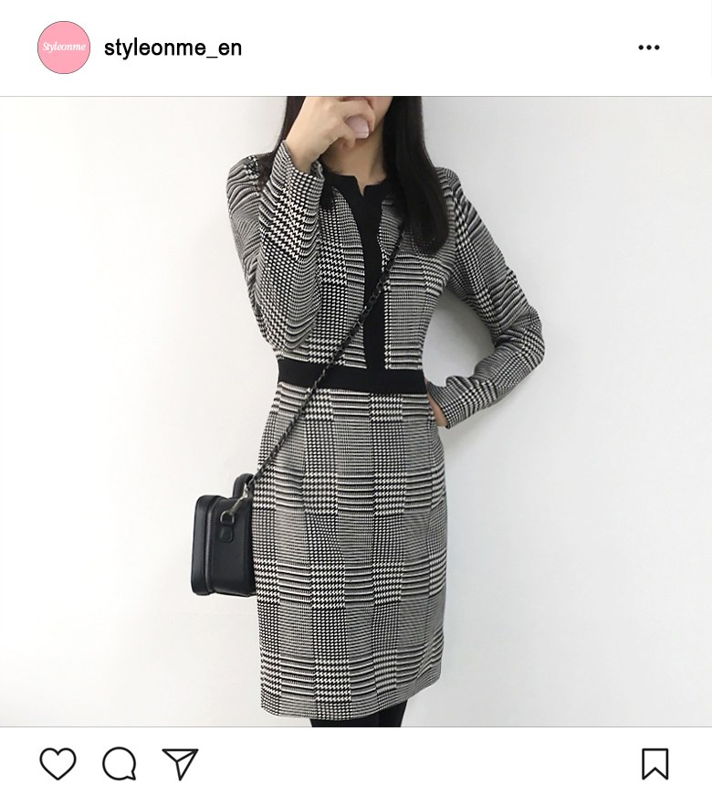 [STAFF REVIEW] Houndstooth Print Slim Fit Dress
