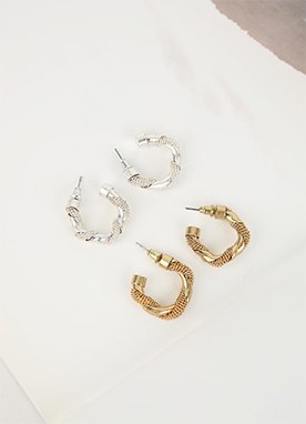 Twist Chain Ring Earrings