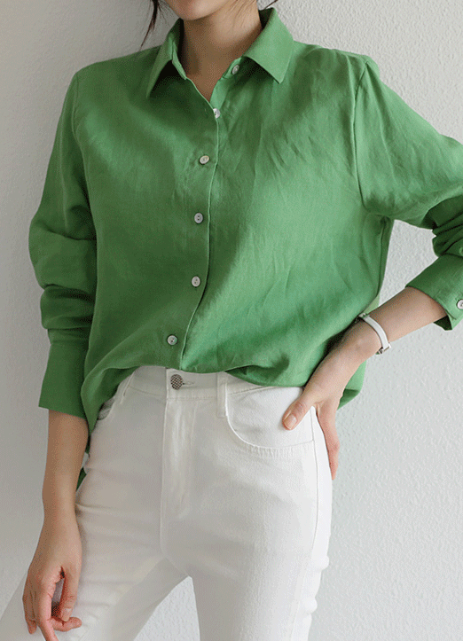 6-Color Basic Linen Shirt