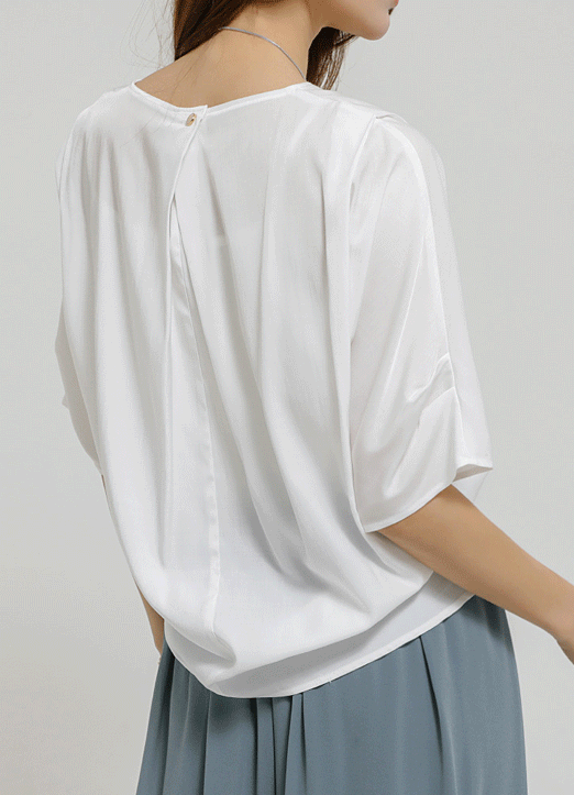 [Louis Angel] Back Pintuck Point Loose Fit Blouse