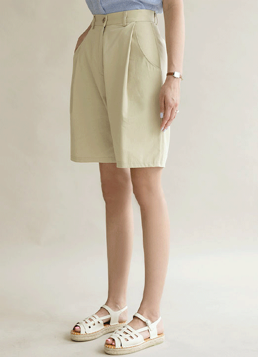 [THE ONME] Basic Bermuda Cotton Shorts