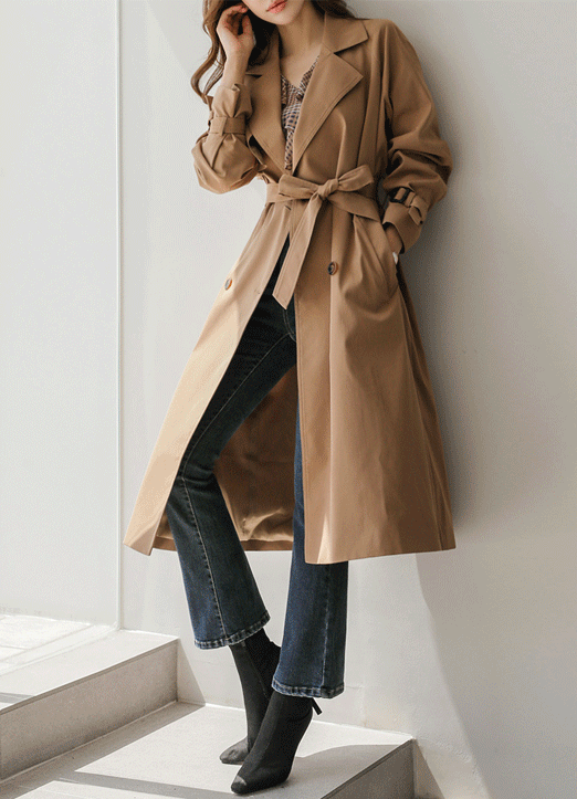 [Louis Angel] Autumn Classic Belted Trench Coat