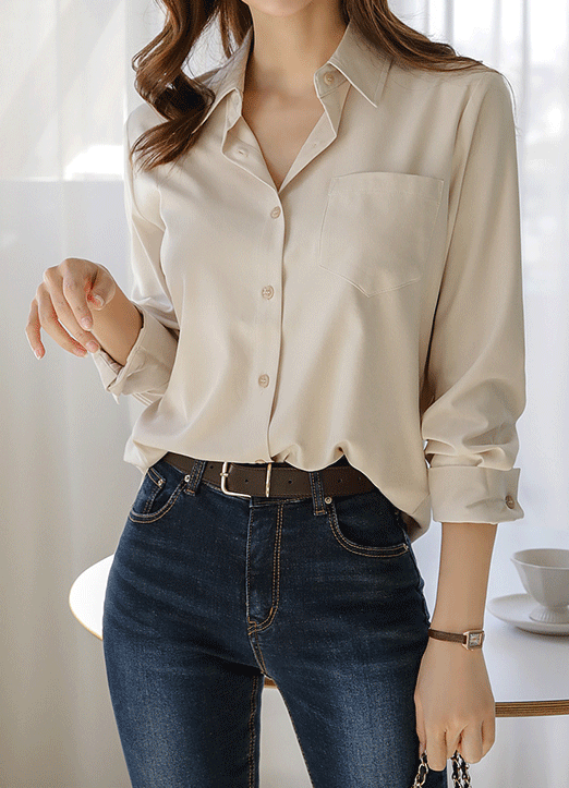 8-Color Essential Basic Collared Shirt