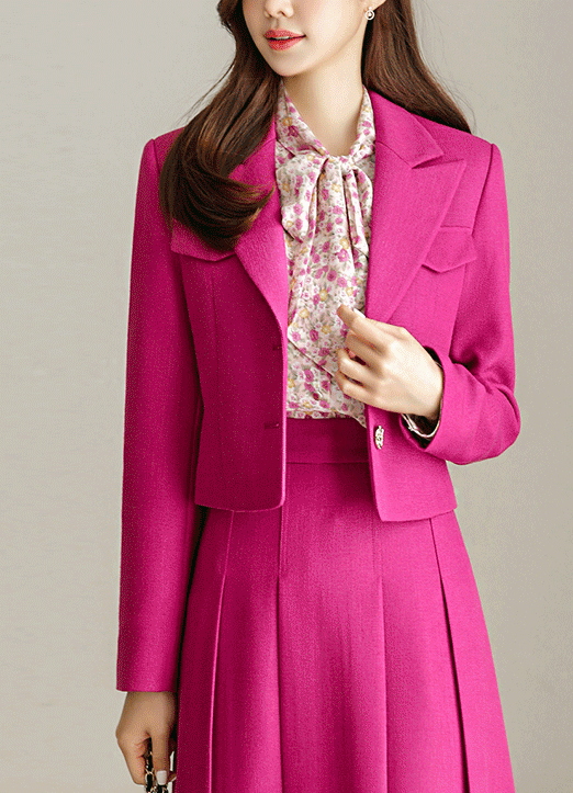[Louis Angel] Vivid Color Two-Button Tailored Tweed Jacket