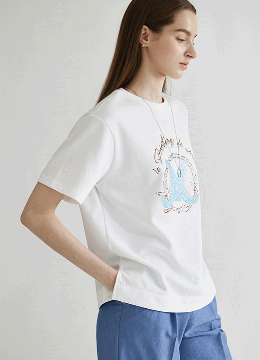 [The Onme] (4 Colors) Relaxed Lettering Graphic T-Shirt