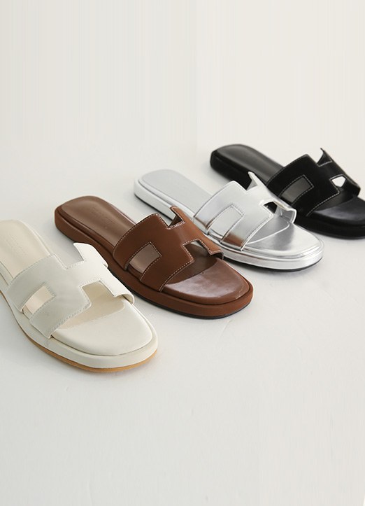 H-Strap Flat Slide Sandals
