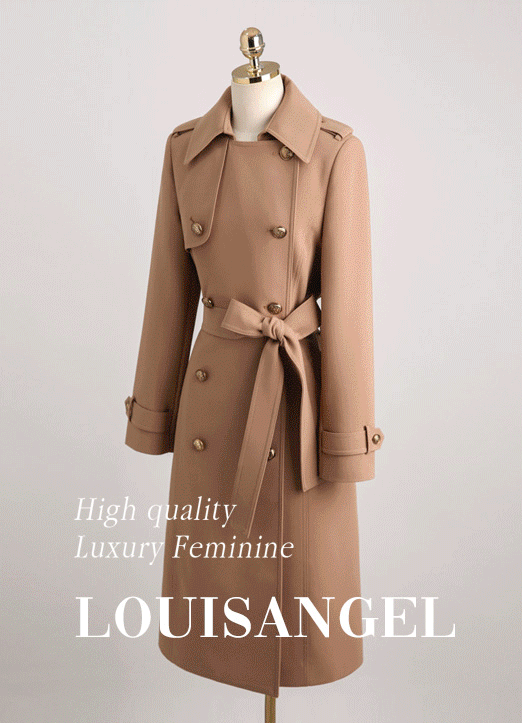 [LOUISANGEL] Perfect Line Belted Trench Coat