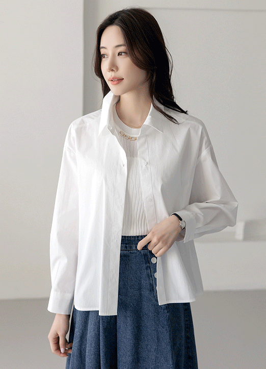 Simple Over Fit Cotton Shirt