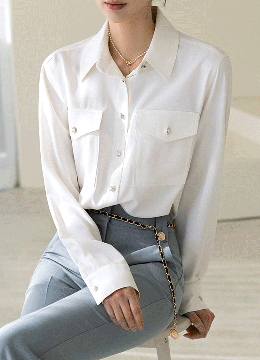 [Louis Angel] Pearl Button Pocket Shirt