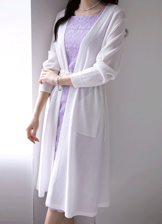 (6 Colors) Open Front Long Knit Cardigan