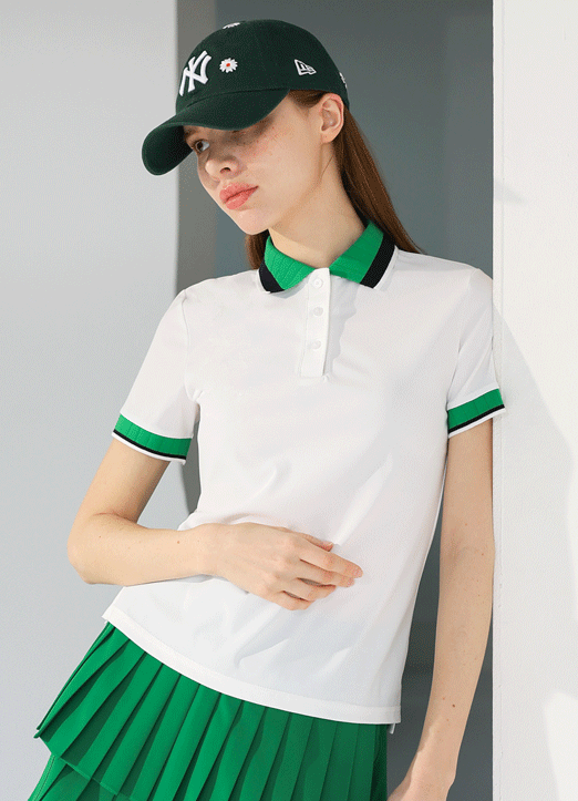 [QoG] Contrast Two-Tone Trim Polo Shirt
