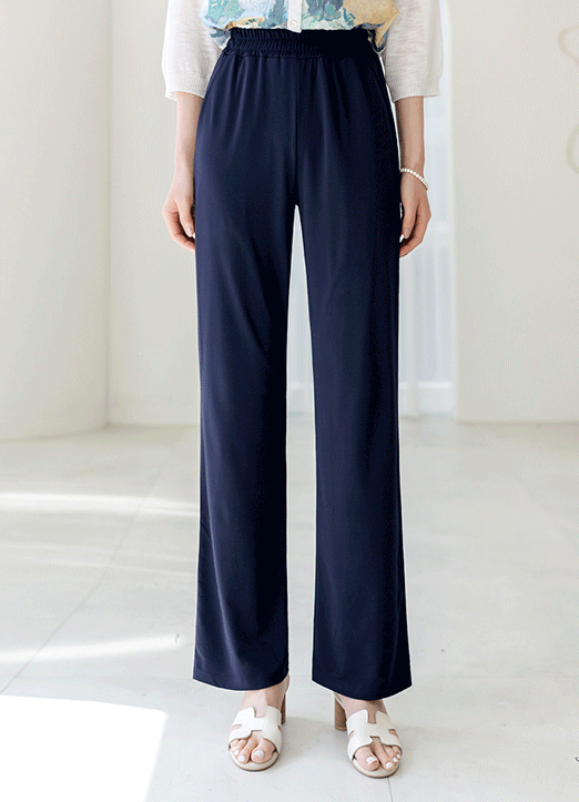 [The Onme] Comfy Stretch Elastic Waistband Wide Pants