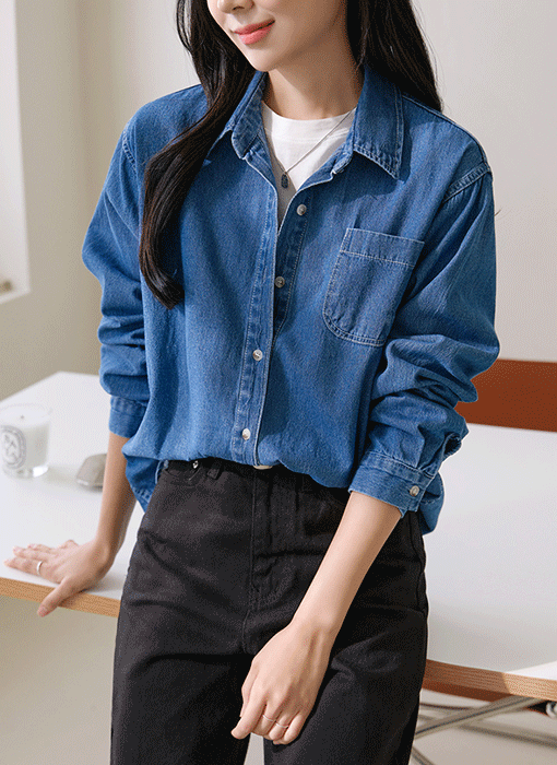 [The Onme] Timeless Stitch Denim Shirt