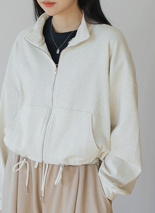 [The Onme] (4 Colors) Laid-Back Fit Drawstring Zip-Up