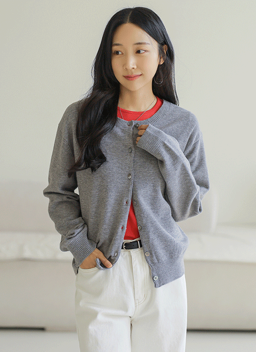 [The Onme] (6 Colors) Soft Embrace Round Knit Cardigan