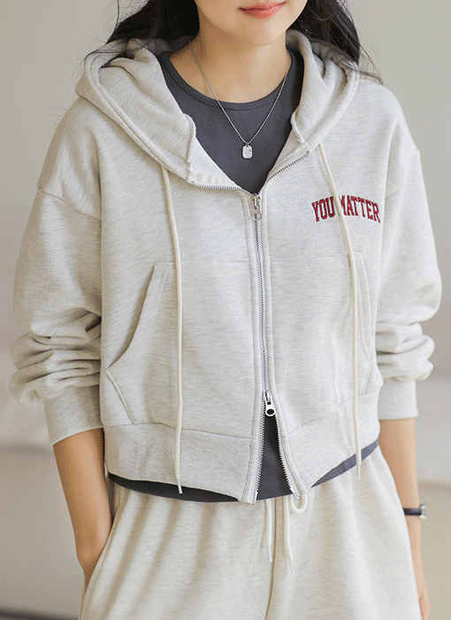 [The Onme] TwinZip Cropped Hoodie