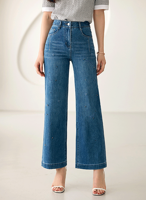 Blossom Sparkle Wide Jeans