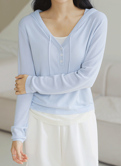 [The Onme] SlenderMood Knit Hoodie