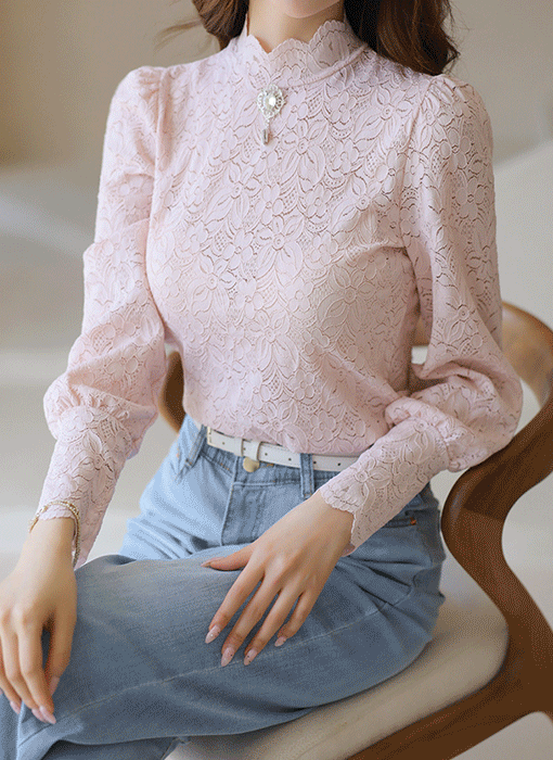 [LouisAngel] Daydream Floral Lace Blouse