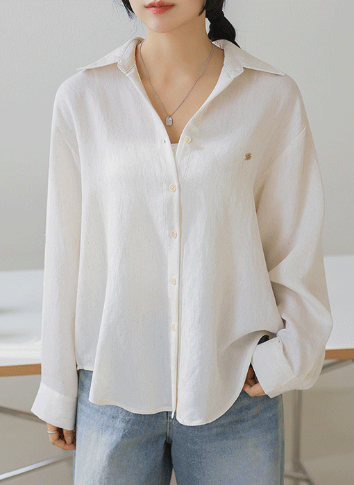 [The Onme] Breezy Whisper Wrinkle Shirt