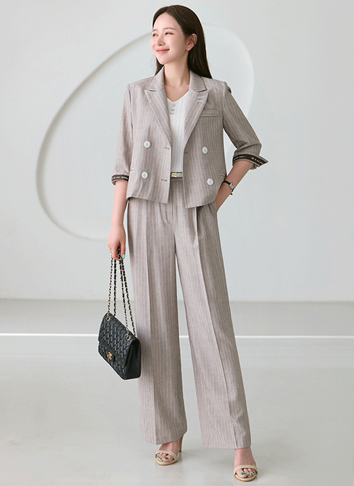 Cool Mood Stripe Jacket & Slacks Set