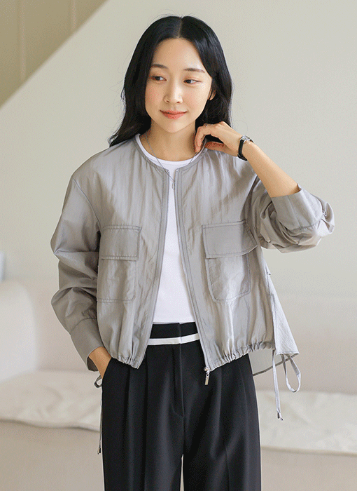 [The Onme] Glow Flow Asymmetric Zip-Up Jacket