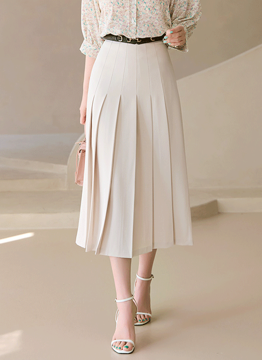 Modern Grace Pleated Midi Skirt