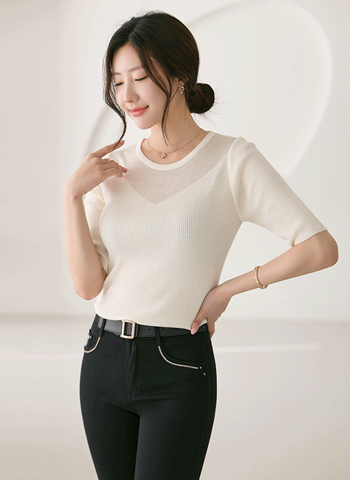 Sheer Touch Slim Rib Knit