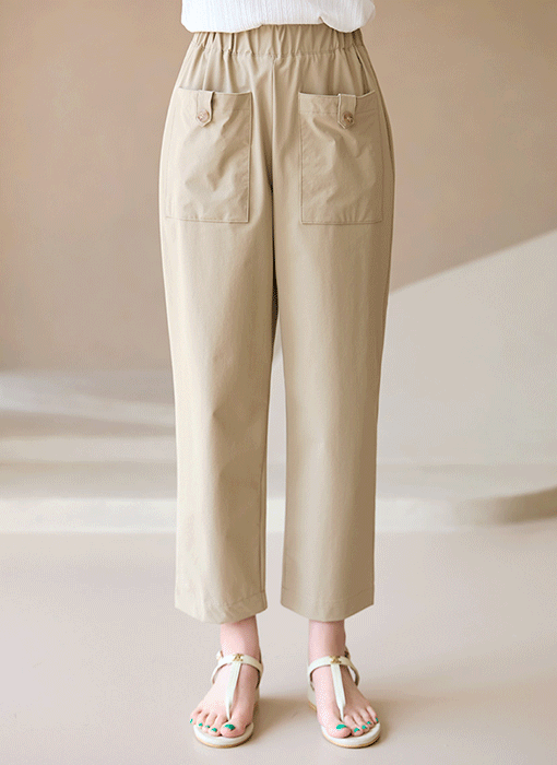 Easy Big Pocket Tapered Nylon Pants