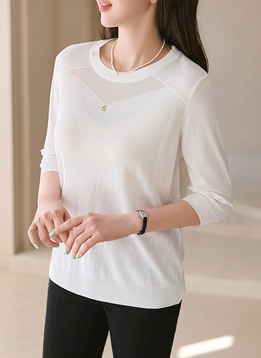 SheerGleam Pendant Knit Top