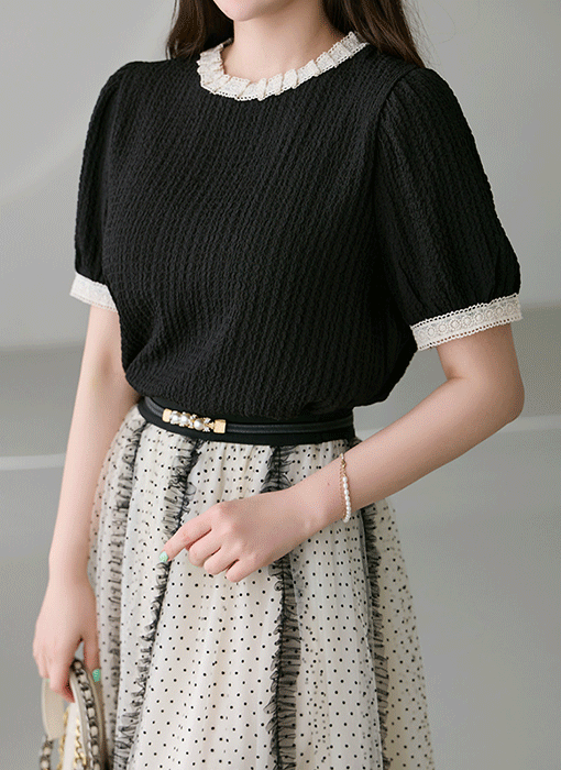 Lacewhisper Embossed Blouse Tee