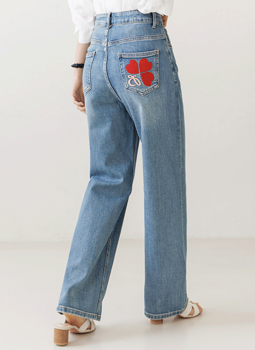 [The Onme] Blush Pocket Semi-Wide Jeans