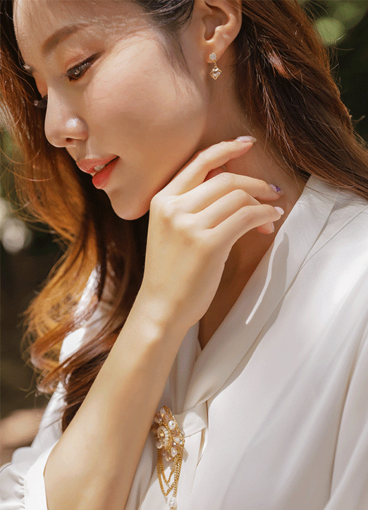 Cube Drop Simple Earrings