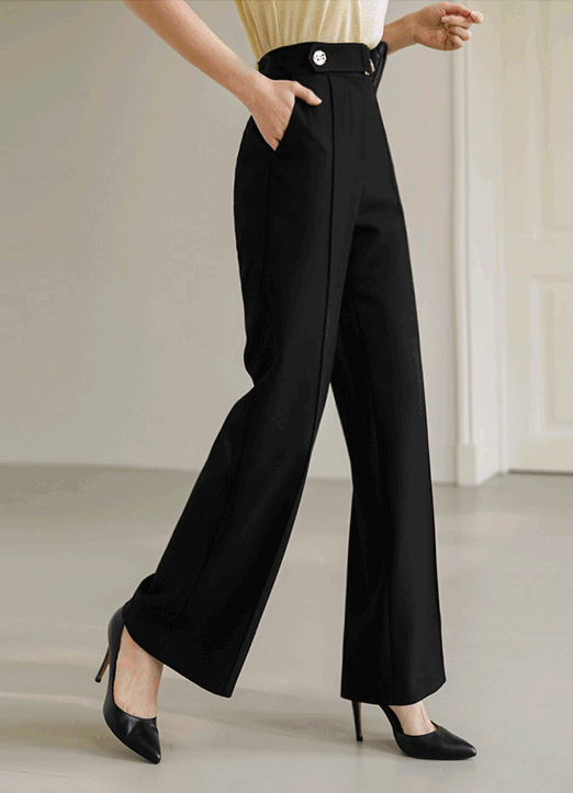 [Louis Angel] Devil Fit Gold Button Semi Wide Slacks vol.70
