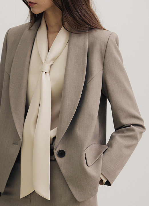 [The Onme] Shawl Collared One Button Tailored Jacket