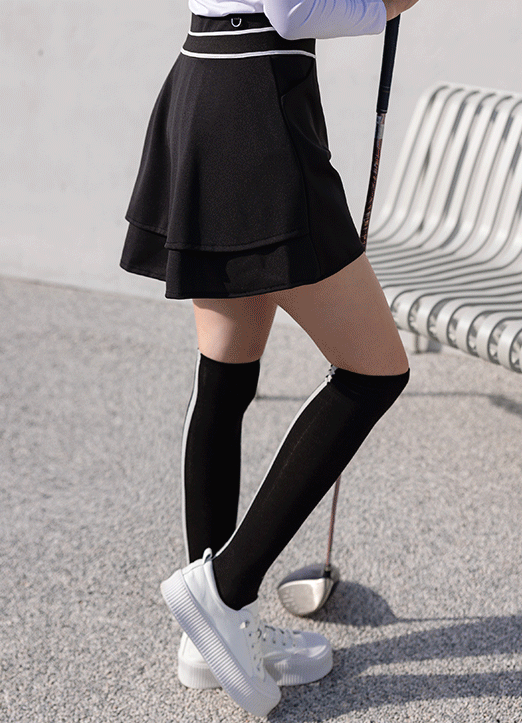 [QoG] Double Layered Back Flare Mini Skirt