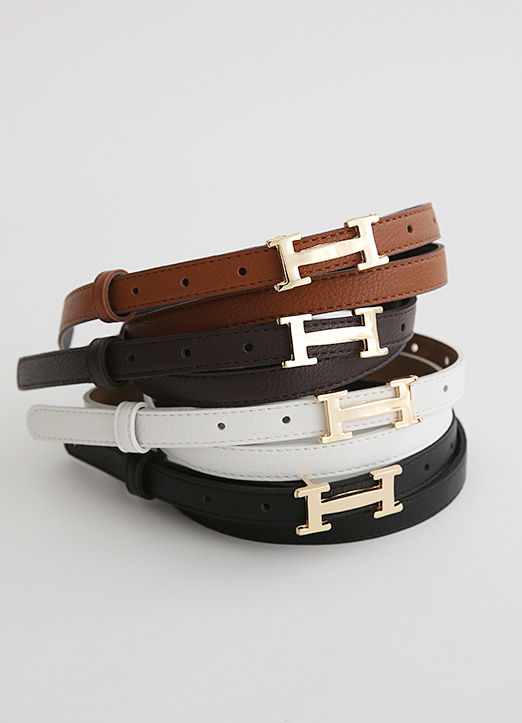 H-Buckle Slim Belt