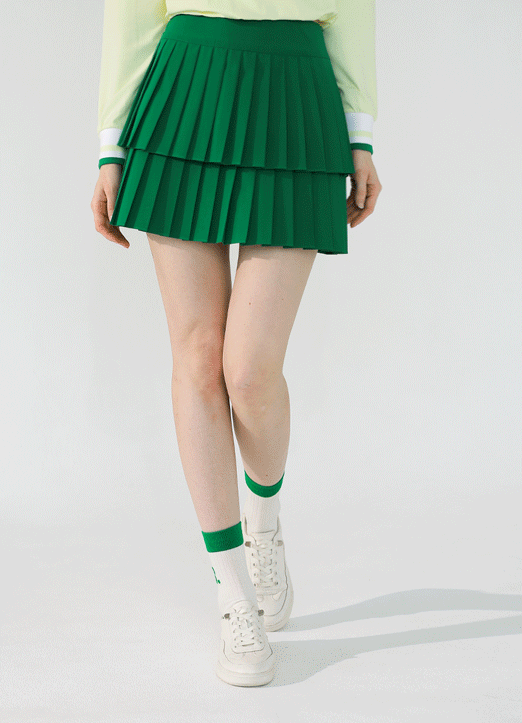 [QoG] Double Layered Pleated Mini Skirt w/ Inner Shorts