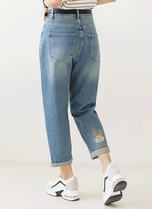 [The Onme] Bunny Roll-Up Tapered Jeans