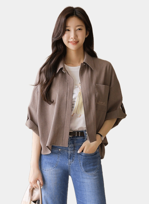 Urban Cool Linen-Touch Shirt Jacket