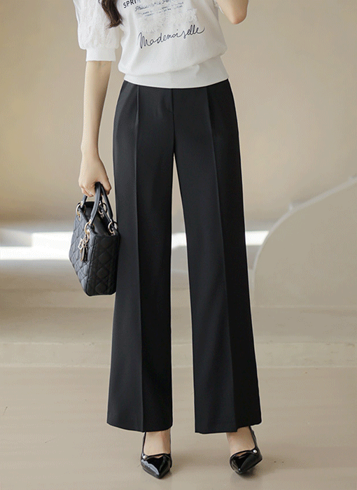 Sleek Side Tab Wide Slacks