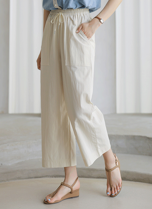 (4 Colors) Summer Sway Banding Wide Pants