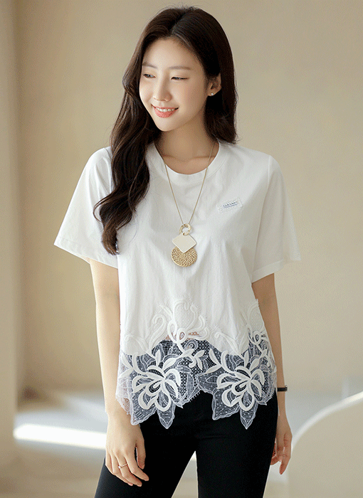 Scallop Bloom Lace Tee